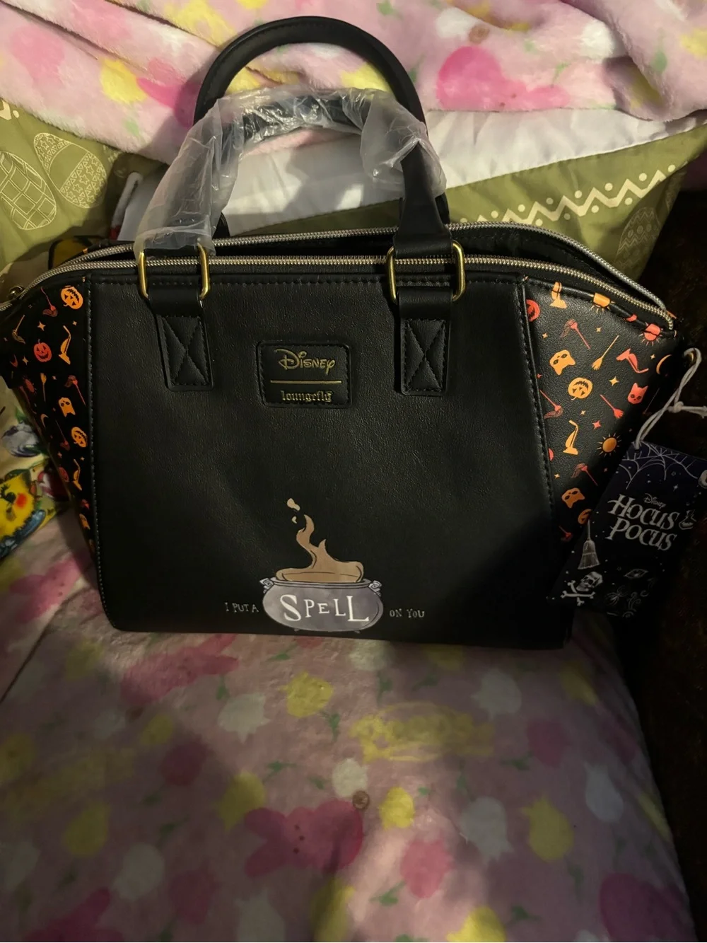 Loungefly hocus pocus Halloween Sisters Satchel with Orange Accent